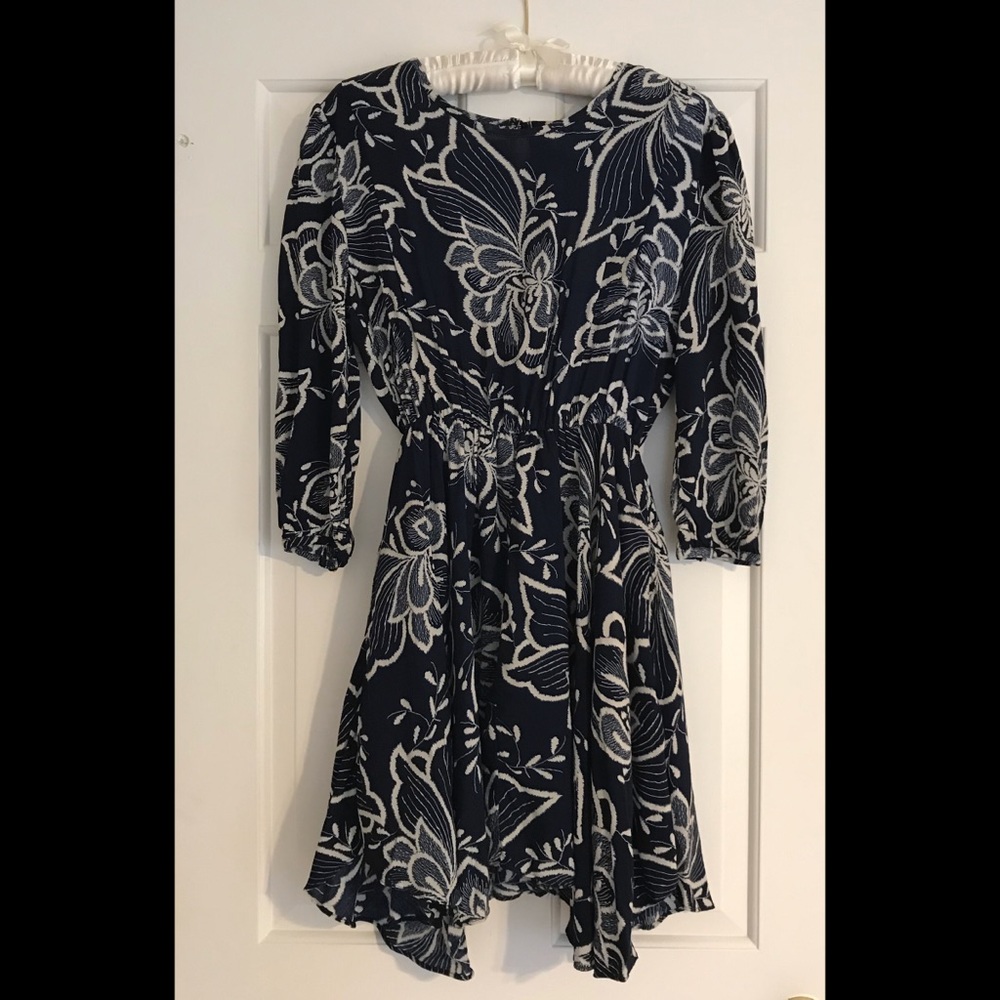 Navy Floral Dress by Kling